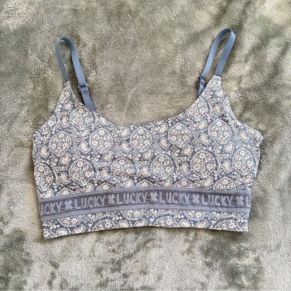 Lucky Brand Women's Blue Paisley Bralette